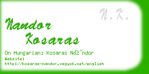 nandor kosaras business card